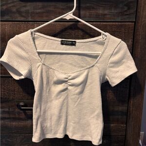 White Ribbed Women's Top